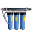 Purificador de agua, filtro triple 9 3/4" con ultravioleta 10W
